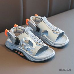 Summer Soft Bottom Thin Section Middle and Big Children 2023 New Western Style Casual Fashion Boy Beach Shoes