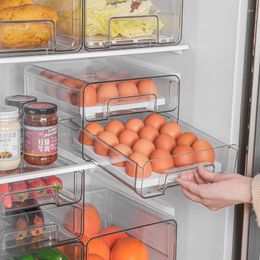 Storage Bottles Stackable Refrigerator Box Drawer Type Fruit Vegetable Food Containers Kitchen Egg Dumpling Preservation Bin