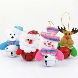 Christmas Decorations 1Set 4pcs Bell Santa Claus Dolls Hanging Drop Tree Ornaments Gift For Children Navidad Gifts