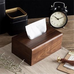 Organisation Creative Tissue Box household Paper Box black walnut Napkin Holder Office Coffee Table Living Room Desktop Storage Box