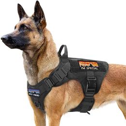 Sets Tactical Dog Harness Military K9 Training Dog Harness for Large German Shepherd Dog Accessories for Walking Hiking Training