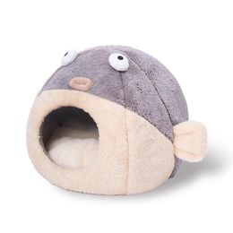 Mats Cat Bed Winter Warm Plush Pet Cat Kennel Thickened Pet Cat House Sleeping Pad SemiEnclosed Cat Sleeping Bed Pet Prodcuts