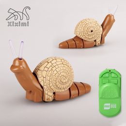 Electric RC Animals RC Interesting Novelty Infrared Remote Control Snail Animal Model Children s Prank Props Intellectual Toys 230503