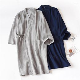 Ethnic Clothing Gaun Kimono Jepang Katun Piyama Tradisional Pria Haori Uniseks Jinbei Wanita Baju Tidur Yukata Pakaian Kardigan Longgar