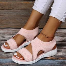 Dress Shoes 2022 Sandals Summer Women Shoe Peep Toe Breathable Mesh Shoes Casual Sandals Ladies Solid Colour Wedge Shoes Sexy Plus Size shoes