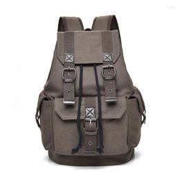 Backpack Men's Vintage Canvas Backpacks School Bag Men Travel Bags Large Capacity Bagpack Brand Sport Back Pack Bookbag Boy 2023