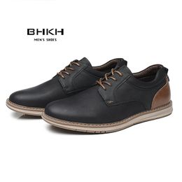 Dress Shoes BHKH For Men Spring Summer Pu Leather Breathable Casual Lace up Office Style Business Men s Sneaker Zapatil 230503