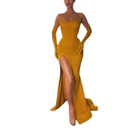 Robe De Soiree Side Split Evening Dresses Long Backless Prom Dresses Mermaid Vestido De Fiesta De Boda