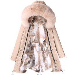 Women's Fur & Faux Waterproof Winter Jacket Women Long Parka Real Coat Liner Detachable Warm Natural Hooded Collar Clothing Length Sleeve St