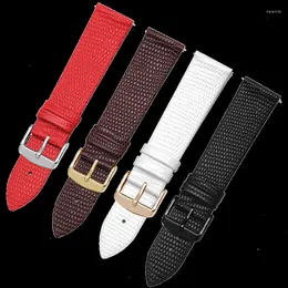 Watch Bands 16mm 18mm 20mm 22mm Ultrathin Cow Leather Strap Black Brown Soft Watchband With Stainless Steel Buckle Bracelet