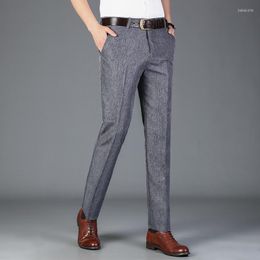 Men's Pants Spring Autumn Men's Business Casual Long Fashion Suit Male Straight Formal Trousers Grey Plus Size 40