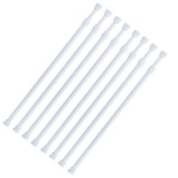 Poles 8 Small Tension Rods 15.7 inch to 28 inch Spring Extendable Curtain Shower Curtain Telescopic Rod for Kitchen Cabinet Cu