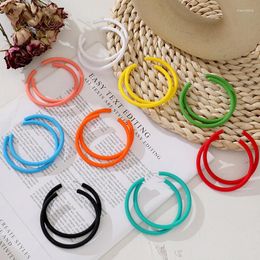 Stud Earrings Half Round Candy Coloured C-shaped Hoop For Ladies Fashion Summer Jewellery