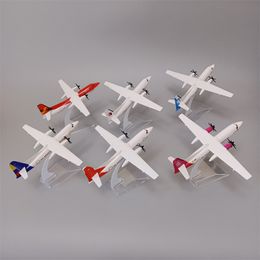 Aircraft Modle 16cm Propeller Plane Model Avianca FOKKER Malaysia Satena HUNNU AERO MONGILIA FOK F50 Airlines Diecast Airplane Model Aircraft 230503