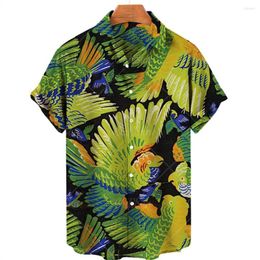 Men's Casual Shirts Men's Summer Hawaiian Short Sleeve Floral Vintage Shirt Oversized Printed Animal Picture Y2k Social Dazn Luxury