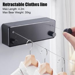 Organisation Double Layer Retractable Clothes Drying Rack 4.2m Clothesline Laundry Hanger Bathroom Accessories