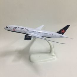 Aircraft Modle 20cm Metal Airplane Model Black Air Canada Airlines B787 Boeing 777 Airways Simulation Plane Model W Stand Aircraft Gift 230503