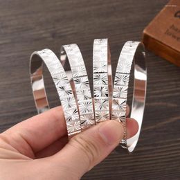 Bangle Silver Plated 65MM Nicely Ethiopian Africa Dubai Wedding Girl Jewellery Bracelets Man Women Classic Birthday Paty Gift