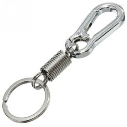 Keychains Excellent Quality Stainless Steel Gourd Buckle Carabiner Keychain Waist Belt Clip Anti-lost Hanging Retractable Keyring