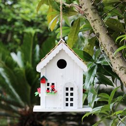 Nests Creative Wooden Birdhouse Hanging From Tree Garden Patio Outdoor Decoration Bird's Nest Decoration Wild Bird Protection