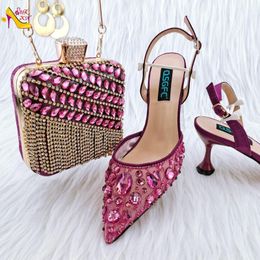 Dress Shoes Complete Your Outfit With This Chic MAGENTA And Bags Set Suitable For All Formal Occasions Sparkling Rhinestone