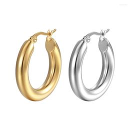 Hoop Earrings Stainless Steel Simple Large Circle Jewelry Pierced Ear Pendant Ornaments For Women Fashion Party Favor Decor Gift