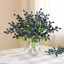 Decorative Flowers Olive Fruit Berry Artificial Flower With Fake Leaf Flores Artificiales Living Room Decoration Weddinng Party Decor