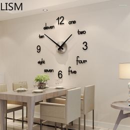 Wall Clocks Nordic Creative Diy Living Room Fashion Art Clock Simple Laminas 3d Autoadhesivas Mur Pegatinas De Pared Reloj