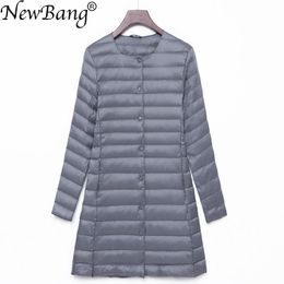 Parkas NewBang 4XL Ladies Long Warm Down Coat With Portable Storage Bag Women Ultra Light Down Jacket Women's Overcoats