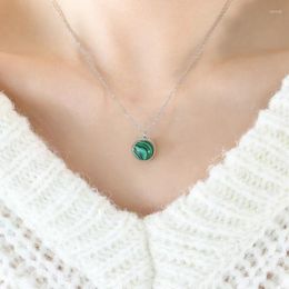 Pendant Necklaces High Quality Women Turquoise Round Ball Stainless Steel Necklace Jewelry For Girls