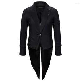 Men's Suits Tuxedo Blazer Tailcoat Men's Formal Coat Wedding Uniform Lapel Collar Halloween Magician Costume Outfit Black Red