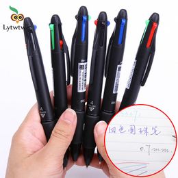 Ballpoint Pens 4 in 1 MultiColor Creative Colourful Retractable Multifunction For Marker Writing Stationery 230503