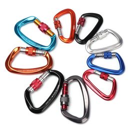 5 PCSCarabiners 12/25KN Professional Carabiner Climbing Key Hooks High Quality D Shape Aluminum Security Master Lock Outdoor Ascend Tool P230420