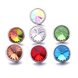 Charms Colorf Acrylic Sier Color Snap Button Women Jewelry Findings Bright Rhinestone 18Mm Metal Snaps Buttons Diy Bracelet Drop Del Dhmxs