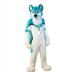 Long Fur Furry Husky Dog Fox Mascot Costume Fursuit Wolf Halloween Party