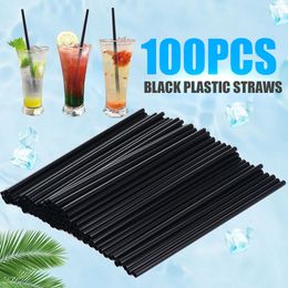 100Pcs/lot Plastic Disposable Straws Colourful Drinking Straws Party Birthday Celebration Supplies for Kitchen Beverage