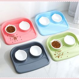 Feeding Thicken Pet Food Bowl NonSlip Pet Rice Bowl Double Bowl Pet Supplies for Cats Dogs Pet Food Bowl Dog Feeder Drinking comedero