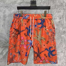 Men's Shorts Orange Casual Beach Holiday Men's Shorts Colourful Sea World Graphic Print Streetwear Men Shorts Haiian Shorts Streetwear J230503