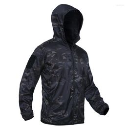 Men's Trench Coats Summer Men's Tactical Windbreaker Hooded Camouflage Skin Clothes Spring Outdoor Sports Jacket Autumn Tops