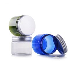 50G 50ML Plastic Empty PET Refillable Cream Facial Mask Makeup Lotion Container Cosmetic Jars Pot with PVC Mat and Silver Aluminium Lid