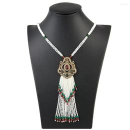 Pendant Necklaces Sunspicems Boho Long Necklace Multilayered Beads Sweater Chain For Women Turkish Ethnic Banquet Jewellery Gift