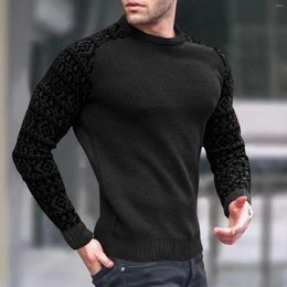 Men's T Shirts Mens Stylish Print Long Sleeve T-Shirt Casual Round Neck Waffle Pullover Undershirt Spring Autumn Clothes Thermal Underwear