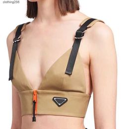 Women's Tanks suspender vest motorcycle bra versatile backing elastic band adjustable sexy underwear fashion with denim nylon lady tops Size prads