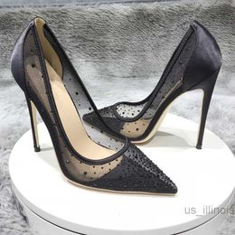 Dress Shoes Flower sn with pearls and rhinestone for women Sexy wedding shoes with mesh sequins and alto12c heel