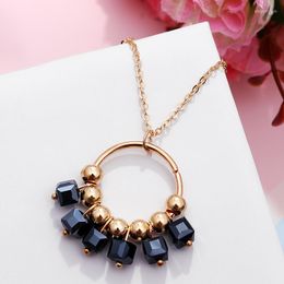 Pendant Necklaces MINHIN Austrian Crystal Beads Long Necklace For Women Chains Girls Sweater Chain & Pendants Nice Gift