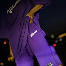 Men's Shorts VETEMENTS Black White Purple Vetements Men Shorts 2022 New Summer Women Ins Tide Casual Sports Fivepoint Pants Letters J230503
