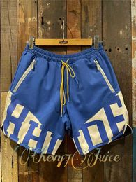 Men's Shorts High Quality Men Women Blue Patchwork Shorts Men Women 11 Best Quality Mesh Track Breathable Shorts J230503