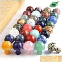 Stone Display Chakra Healing Natural Crystal Mushroom Opal Rose Quartz Turquoise Energy Ncing Yoga Bead Ornaments 20X15Mm Drop Deliv Dht6T