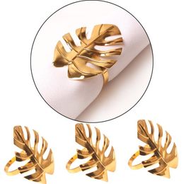 Monstera Shaped Napkin Rings Metal Napkin Holders For Dinners Party Hotel Wedding Table Decoration Supplies Napkin Buckle SN5232