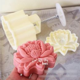 Baking Moulds 3d Three-dimensional Lotus Moon Cake Green Beans Pastry Spring Cookie Cutter Forms Mold Stamp Embosser Frame Diy Chinese